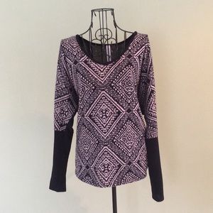 Pink Owl Black and Cream Top